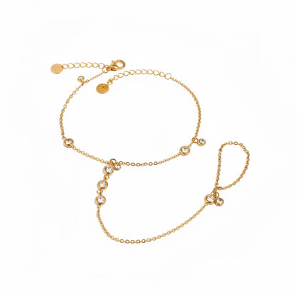 Aurora Crystal Finger Chain Bracelet
