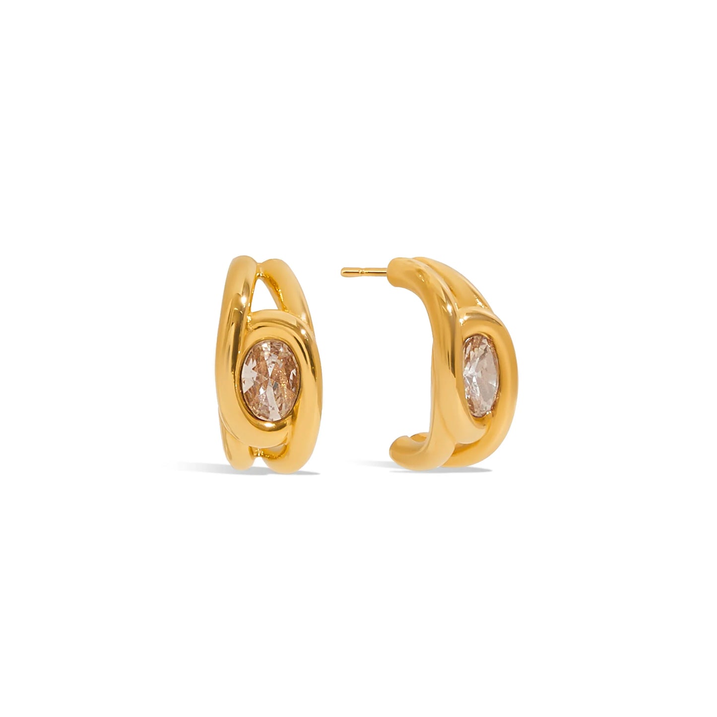 Menorca Open Curve Huggie Earrings