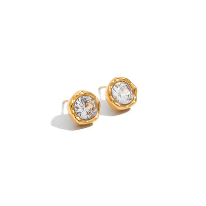 Sabbia Hammered Halo Stud Earrings
