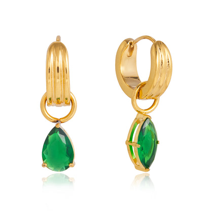 Olive Grove Green Drop Earrings