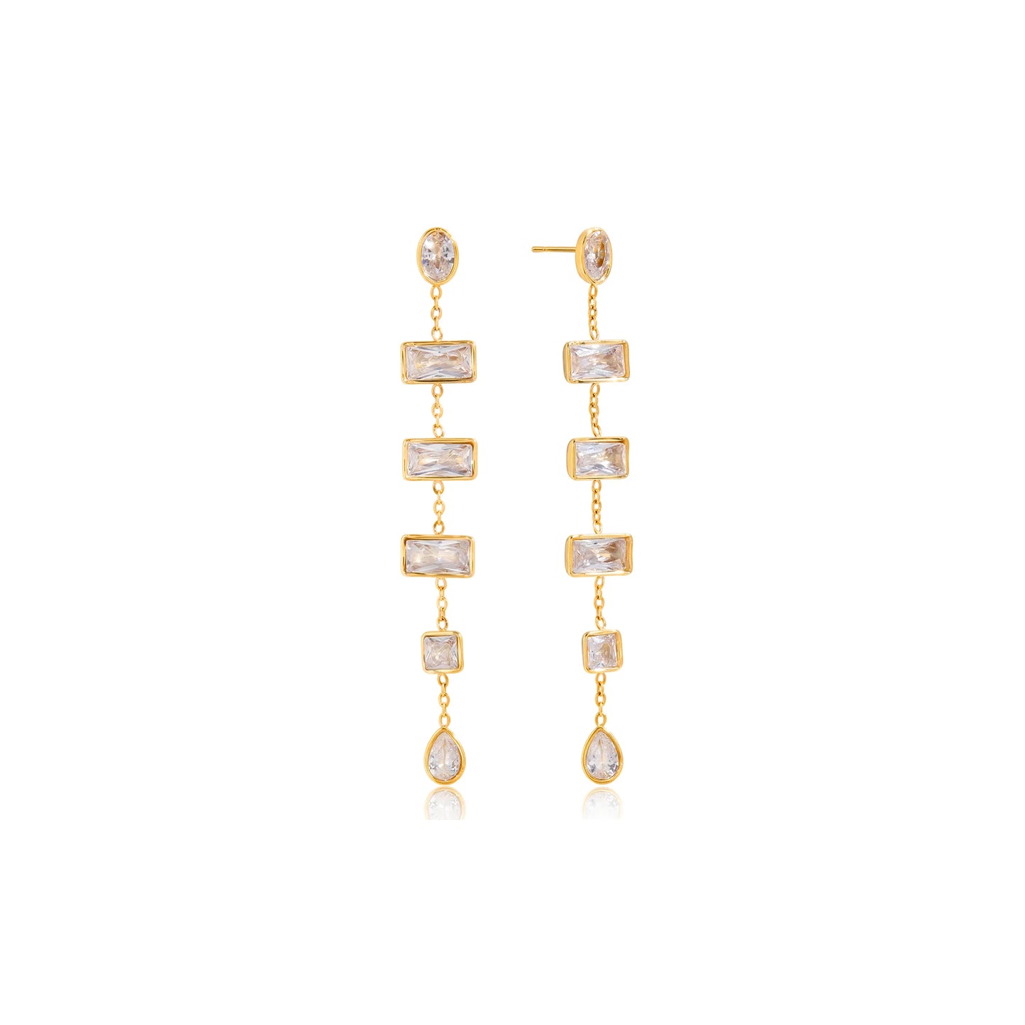 Marea Baguette Cascade Earrings