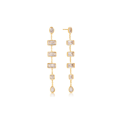 Marea Baguette Cascade Earrings