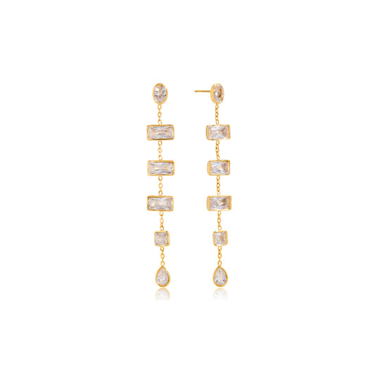 Marea Baguette Cascade Earrings