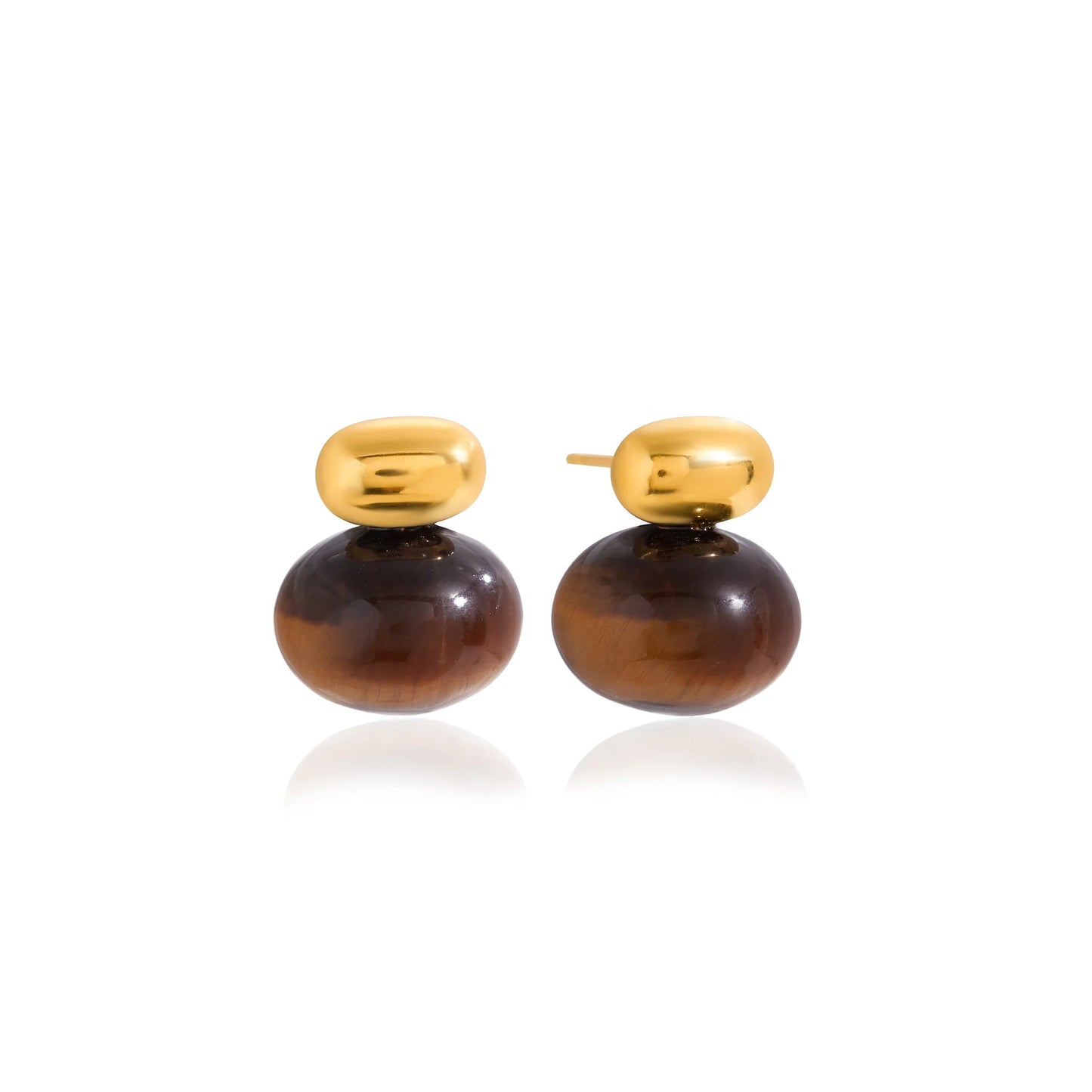 Solstice Natural Stone Dome Earrings