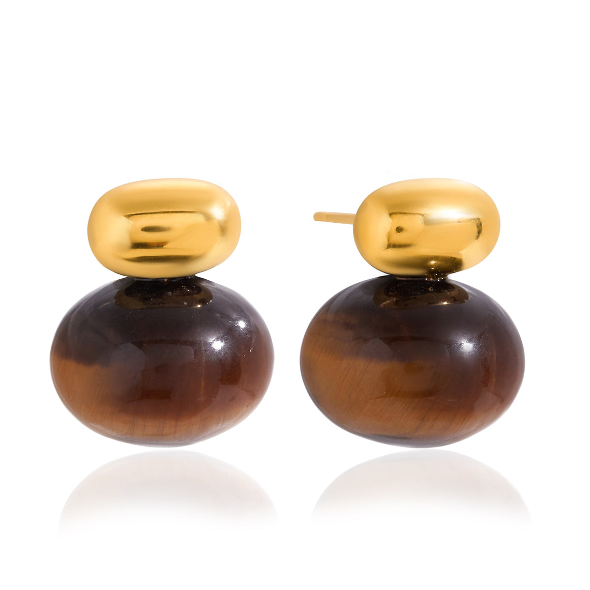 Solstice Natural Stone Dome Earrings