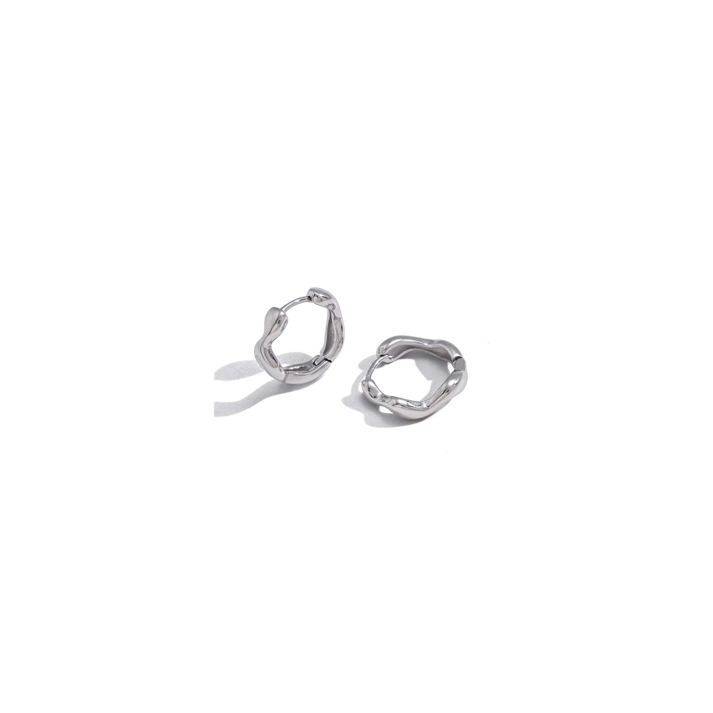 Seafoam Wavy Open Hoop Earrings