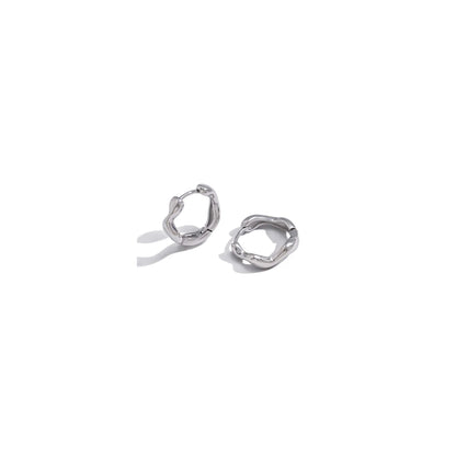 Seafoam Wavy Open Hoop Earrings