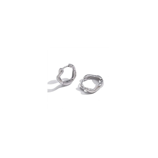 Seafoam Wavy Open Hoop Earrings