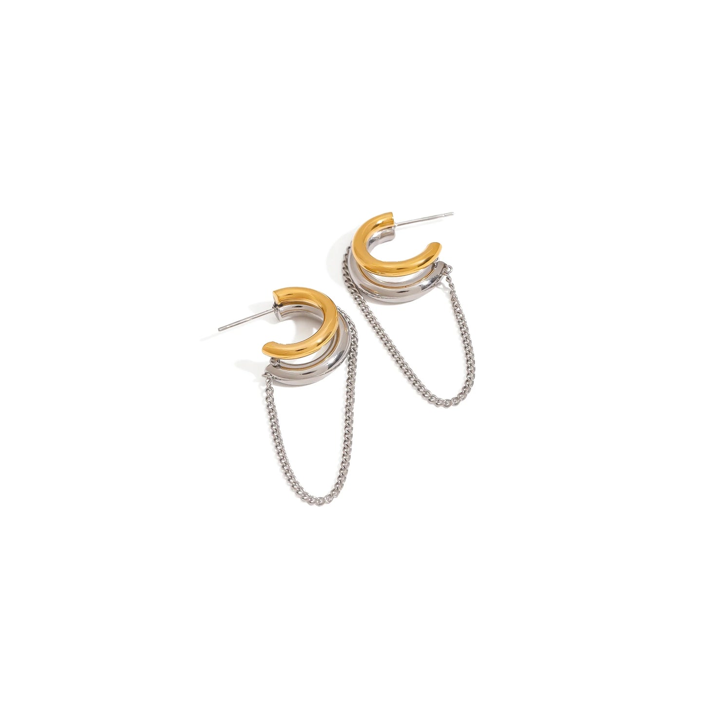 Corsica Chain Drape Hoop Earrings
