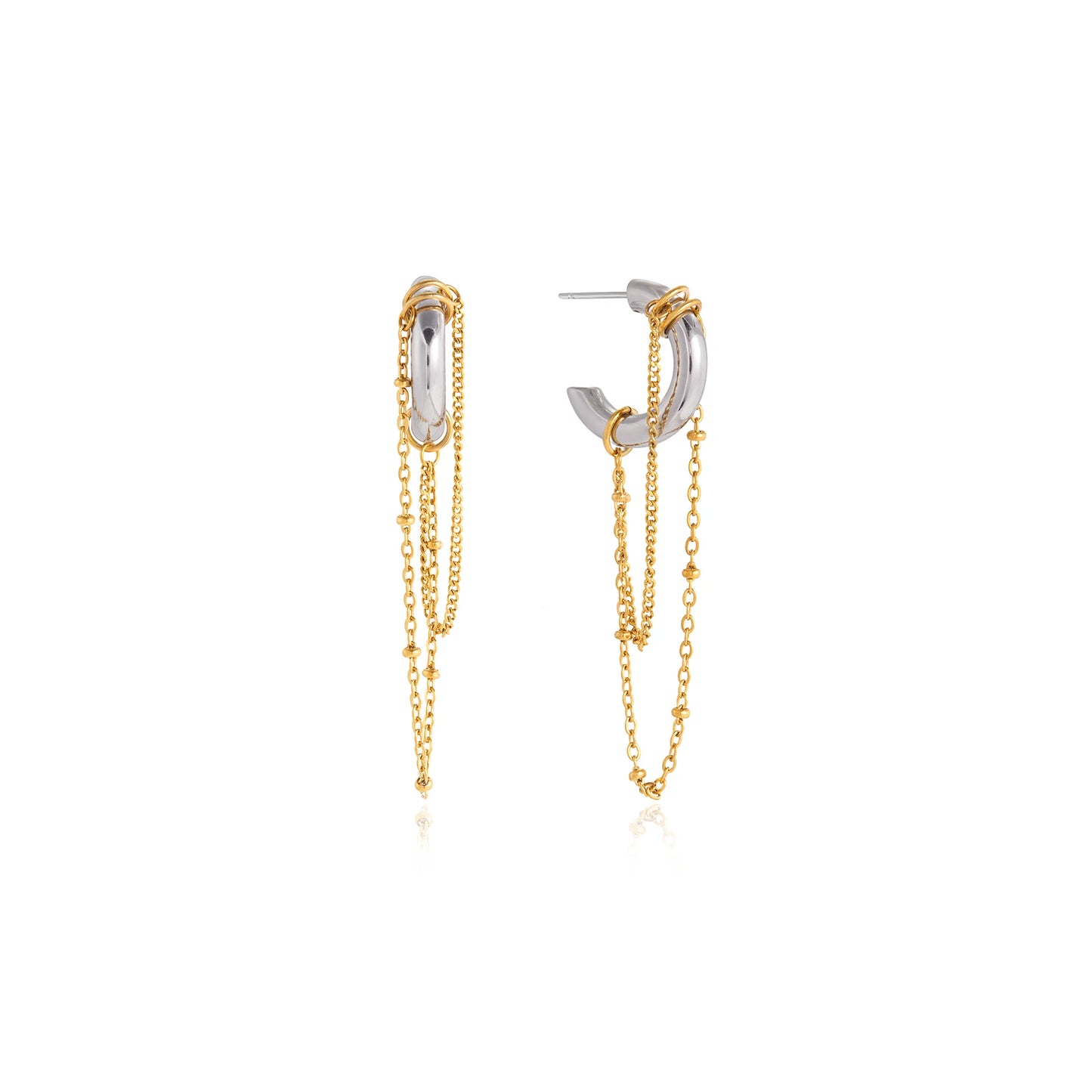 Cala Chain Drape Huggie Earrings