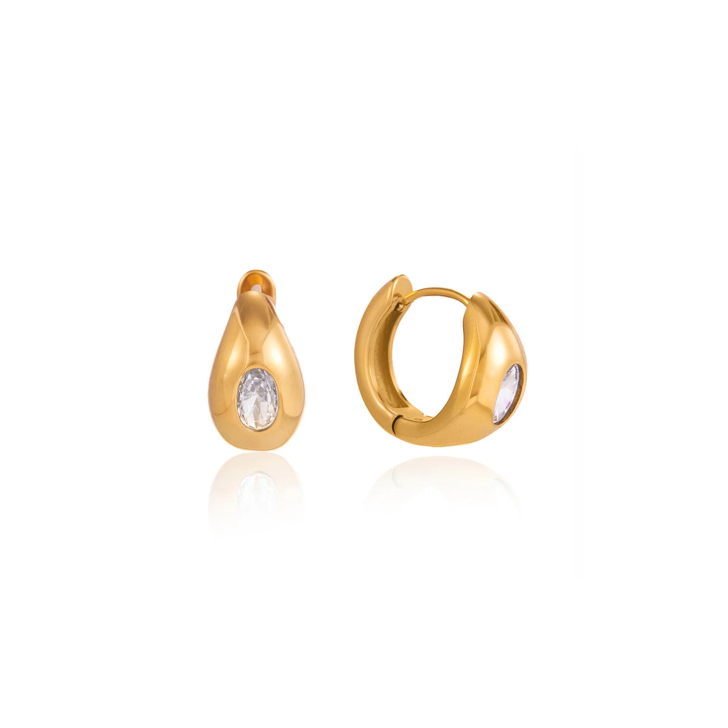 Riviera Domed Crystal Huggie Earrings