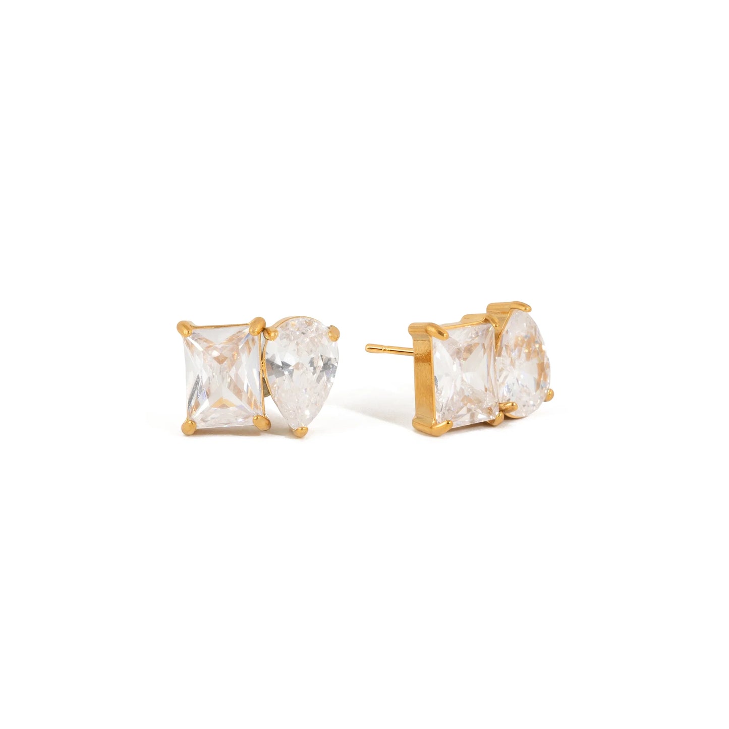 Alba Square-Cut Crystal Stud Earrings