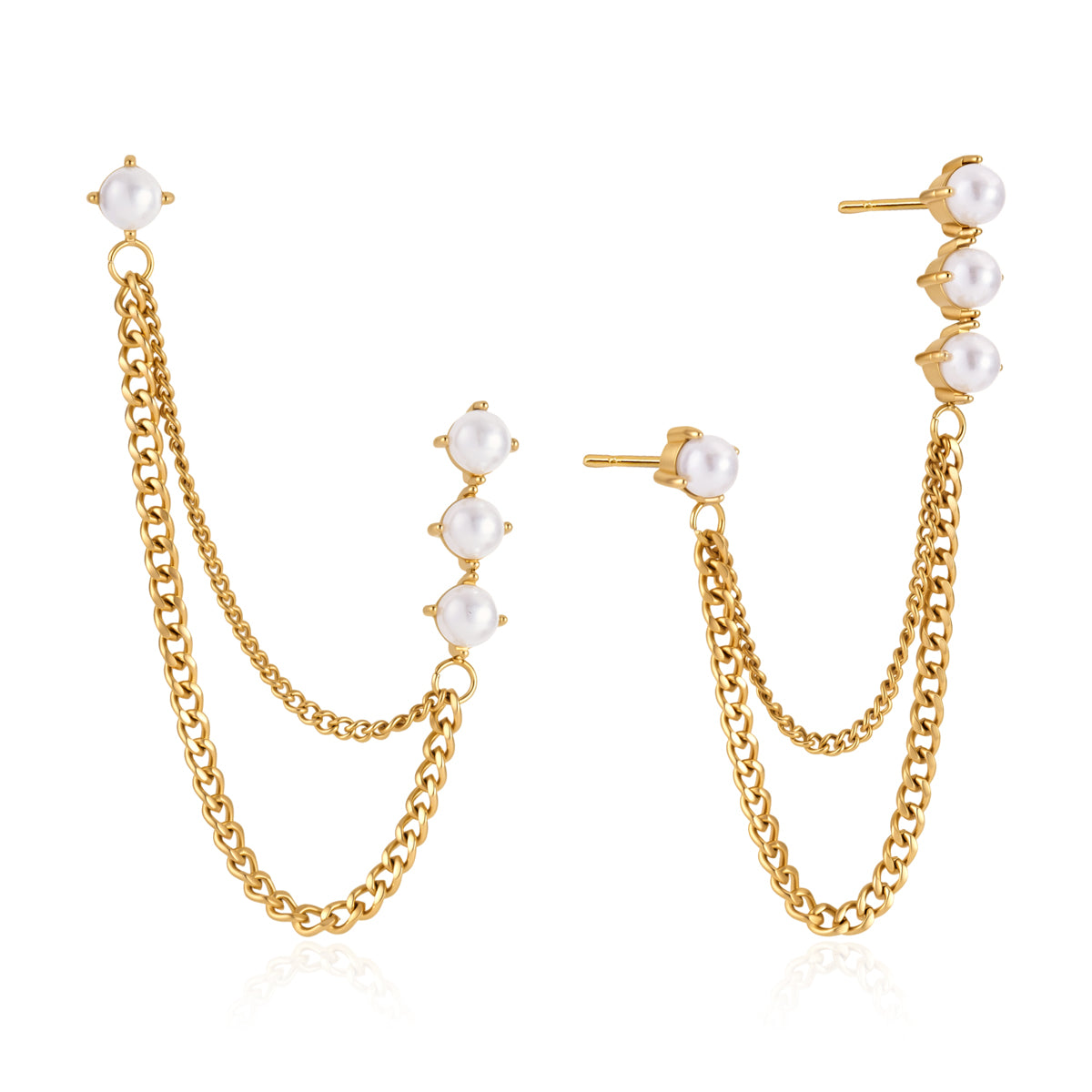 Formentera Chain Drape Stud Earrings