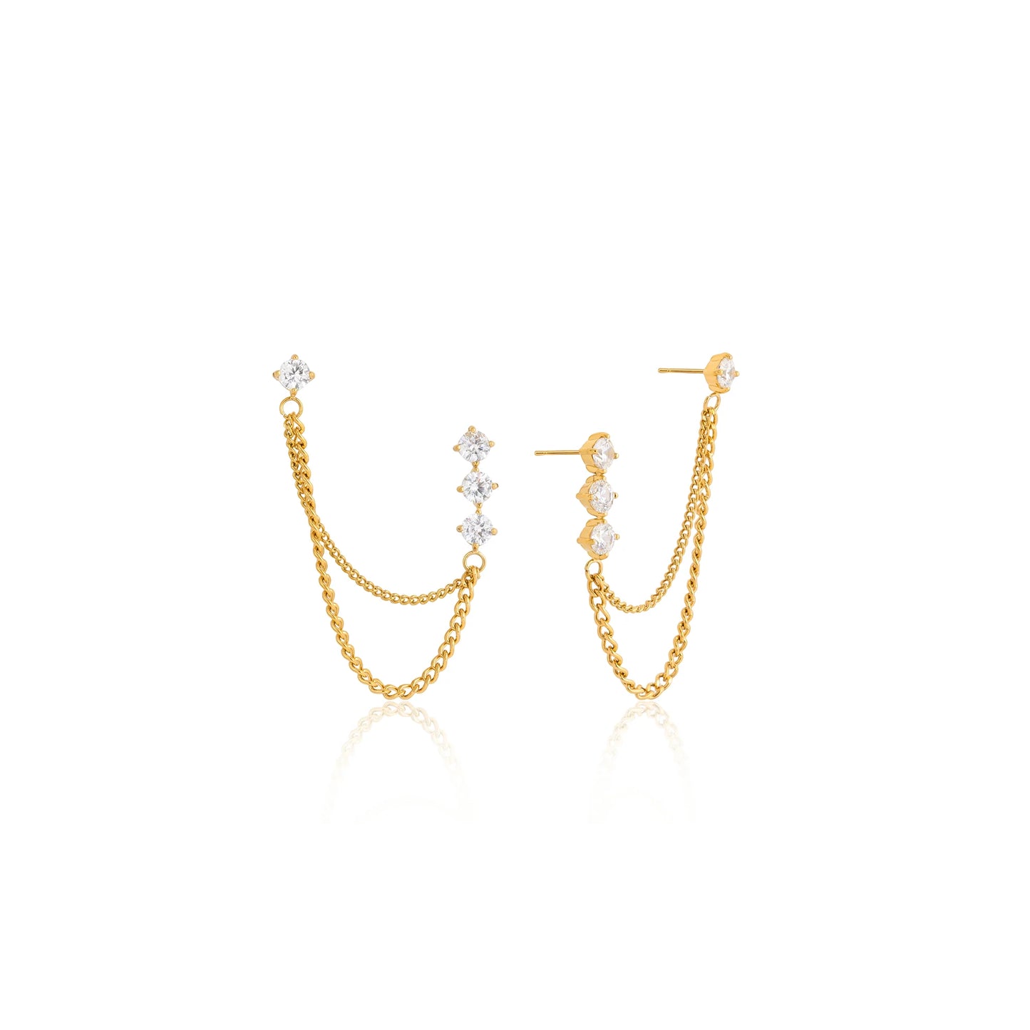 Formentera Chain Drape Stud Earrings