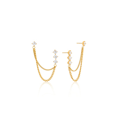 Formentera Chain Drape Stud Earrings
