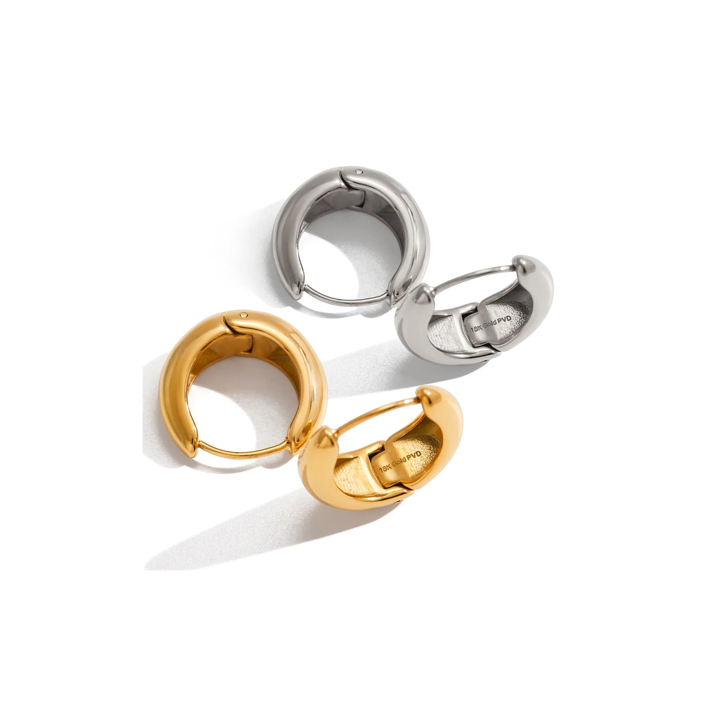 Sirocco Domed Huggie Hoop Earrings