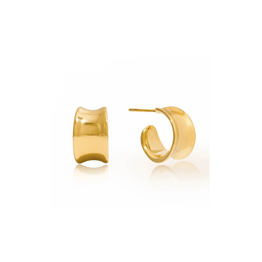 Cala Wide Concave Hoop Earrings
