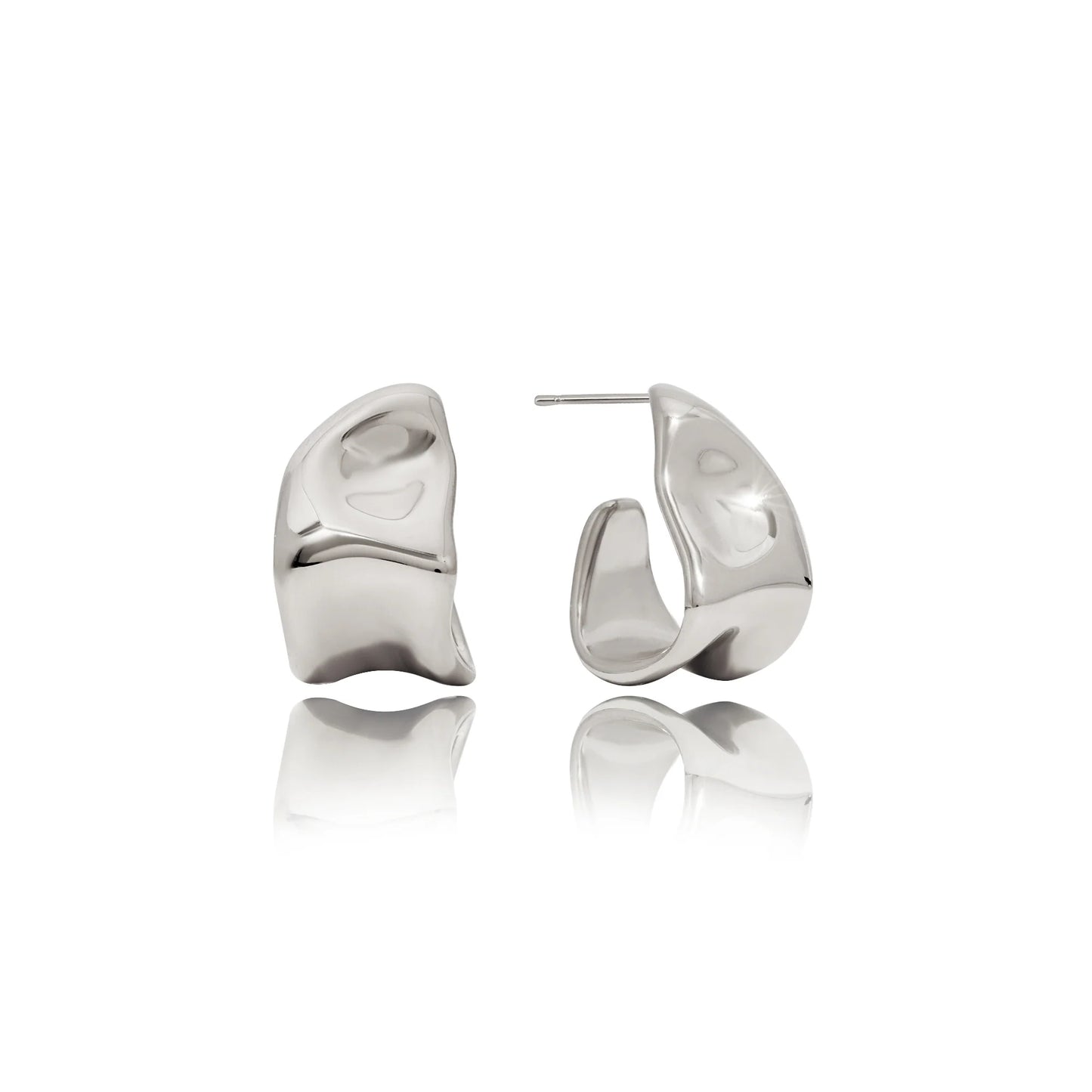 Salt Air Hammered Wide Hoop Earrings