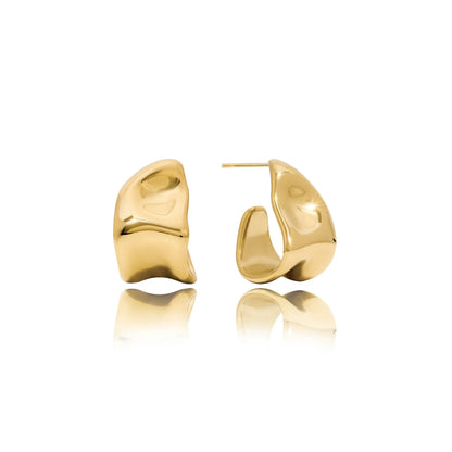 Salt Air Hammered Wide Hoop Earrings