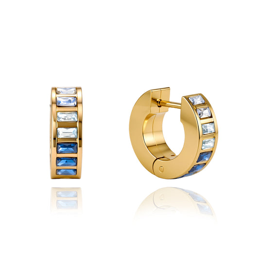 Lagoon Baguette Band Hoop Earrings