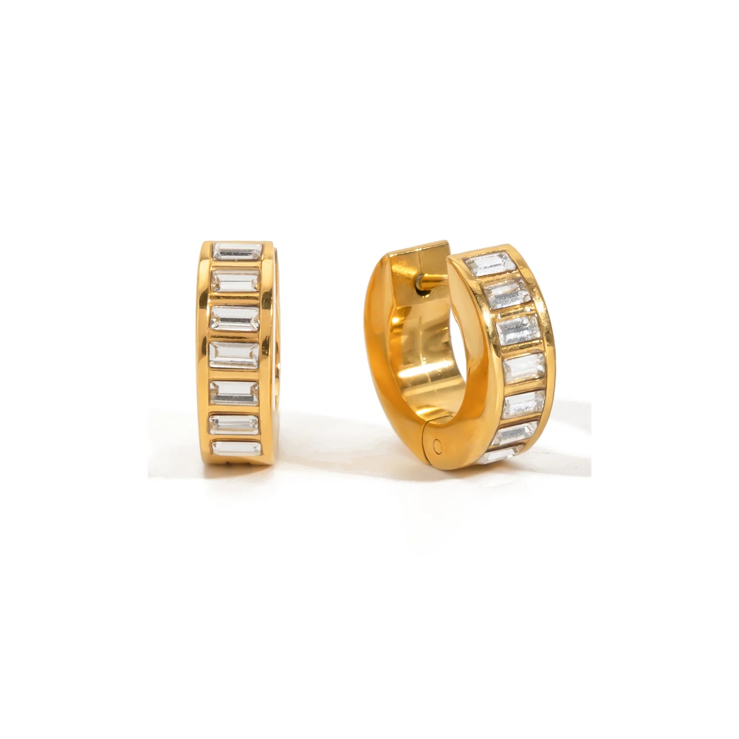 Lagoon Baguette Band Hoop Earrings