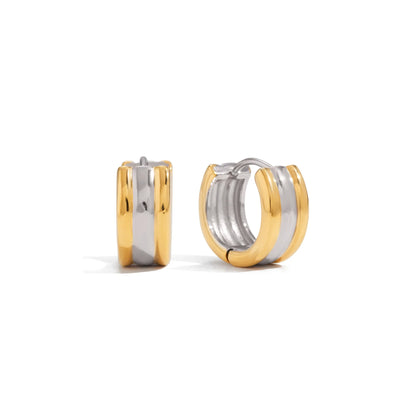 Santorini Two-Tone Layered Hoop Earrings