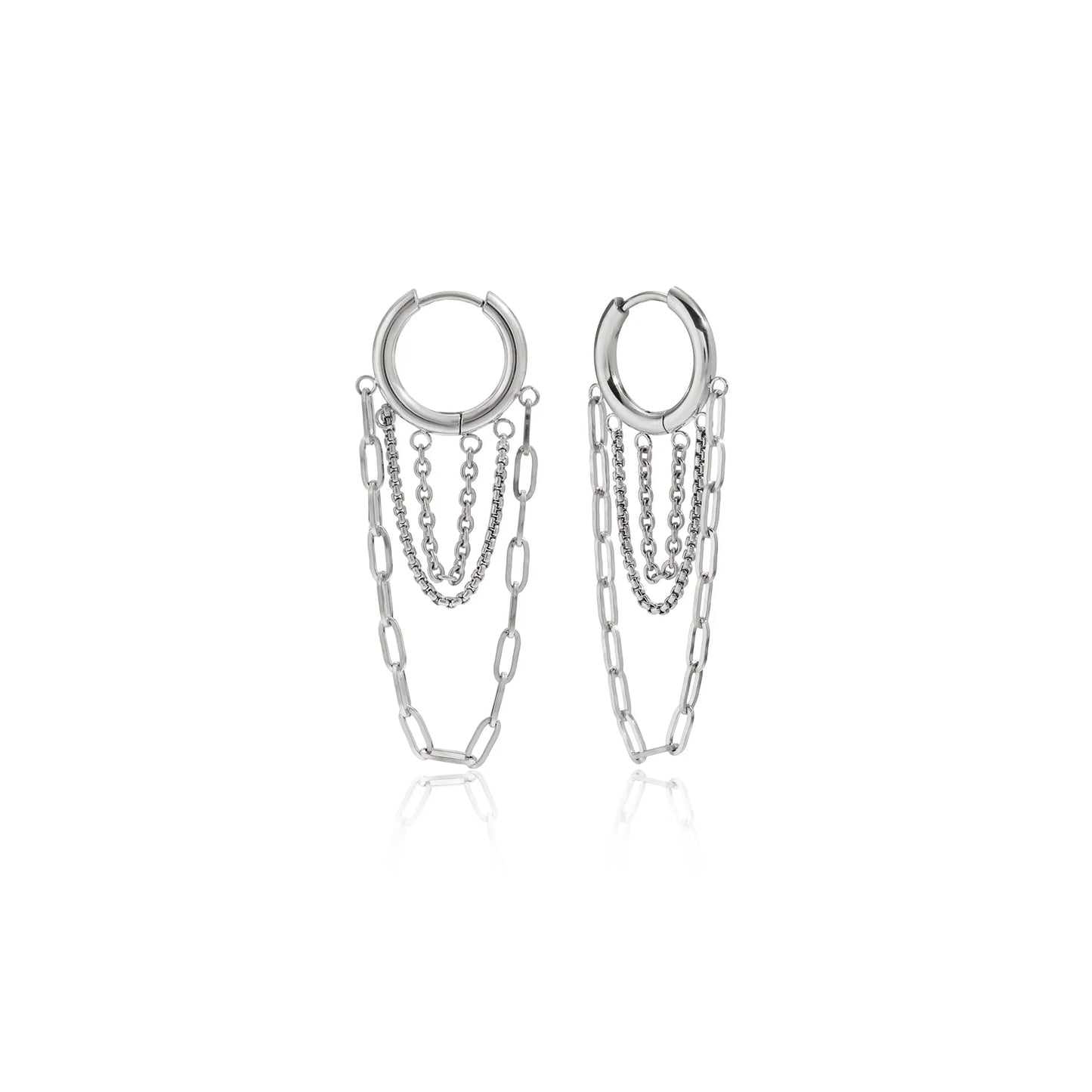 Aegean Two-Tone Fringe Hoop Earrings