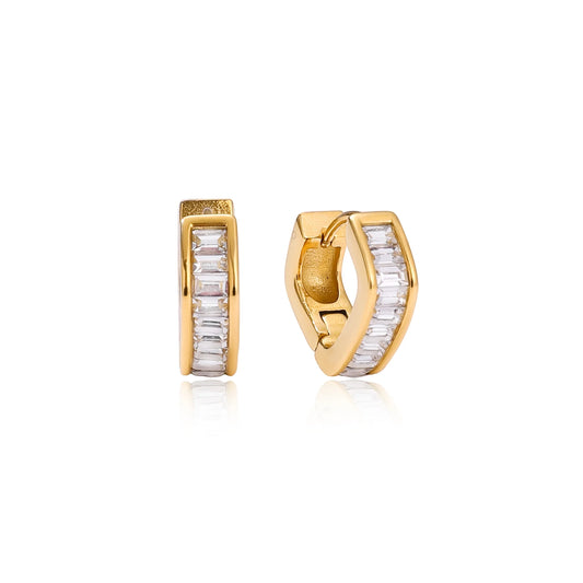 Laurel Baguette Huggie Earrings