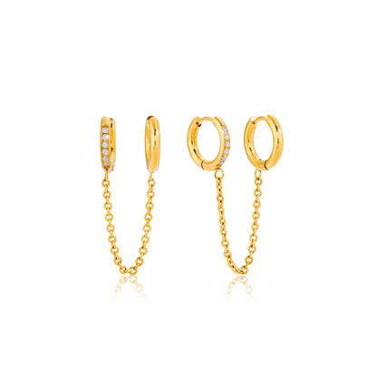 Zephyr Linked Hoop Chain Earrings