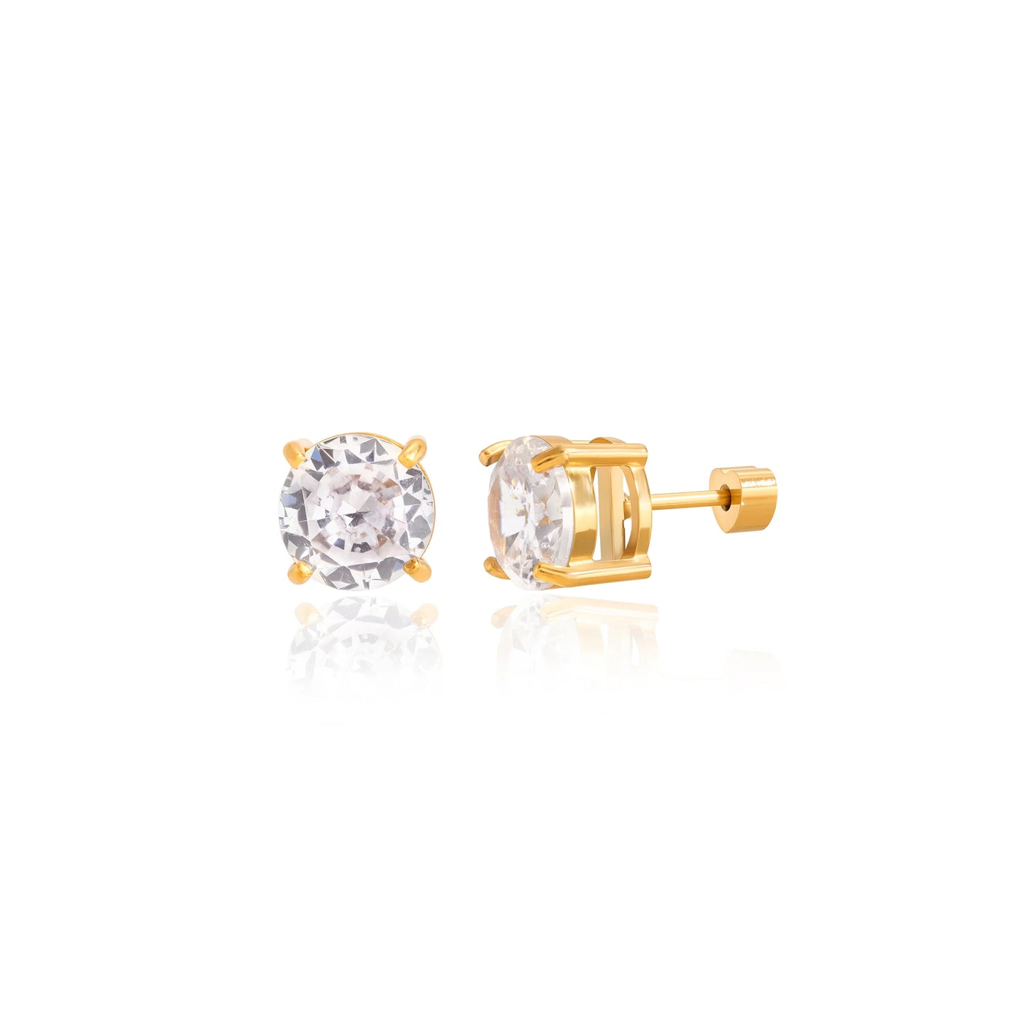 Salt Air Solitaire Screw-Back Earrings