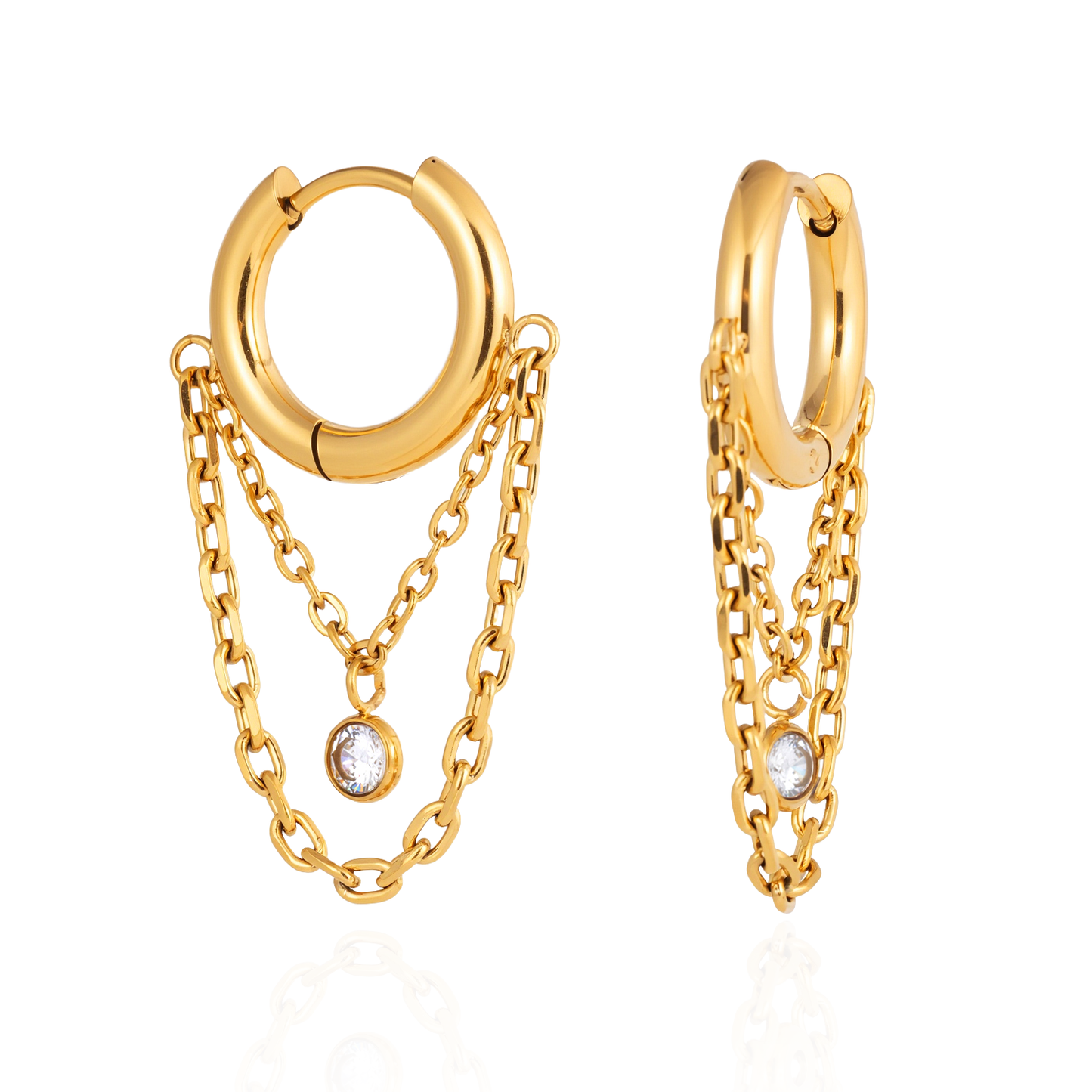 Ondine Layered Chain Hoop Earrings