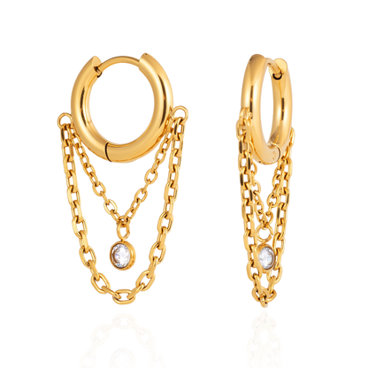 Ondine Layered Chain Hoop Earrings