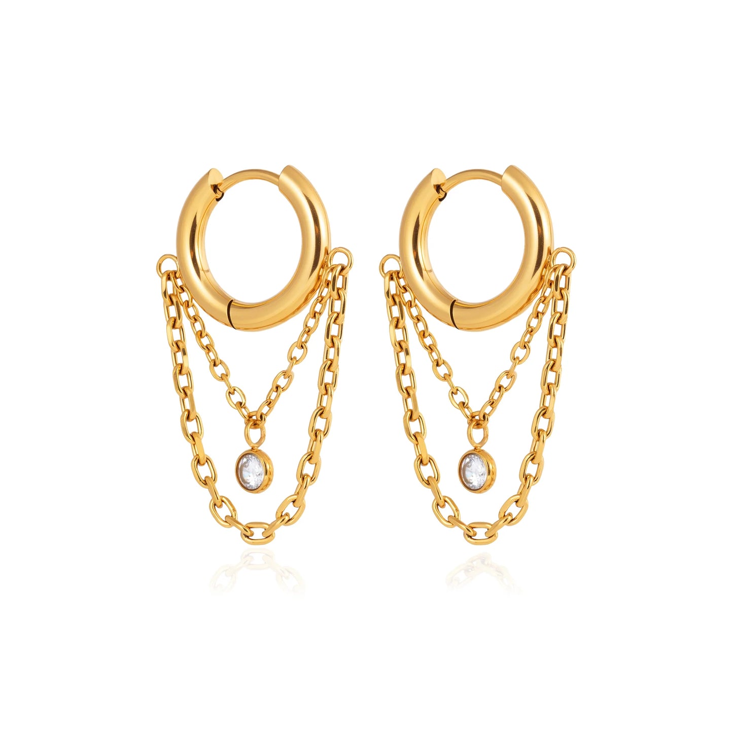 Ondine Layered Chain Hoop Earrings