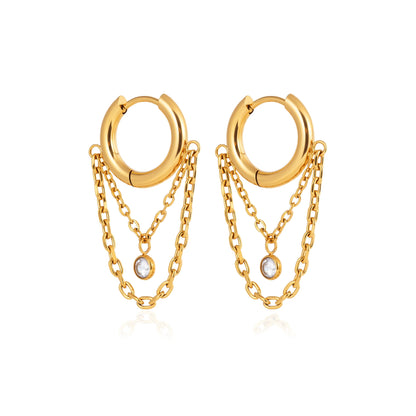 Ondine Layered Chain Hoop Earrings