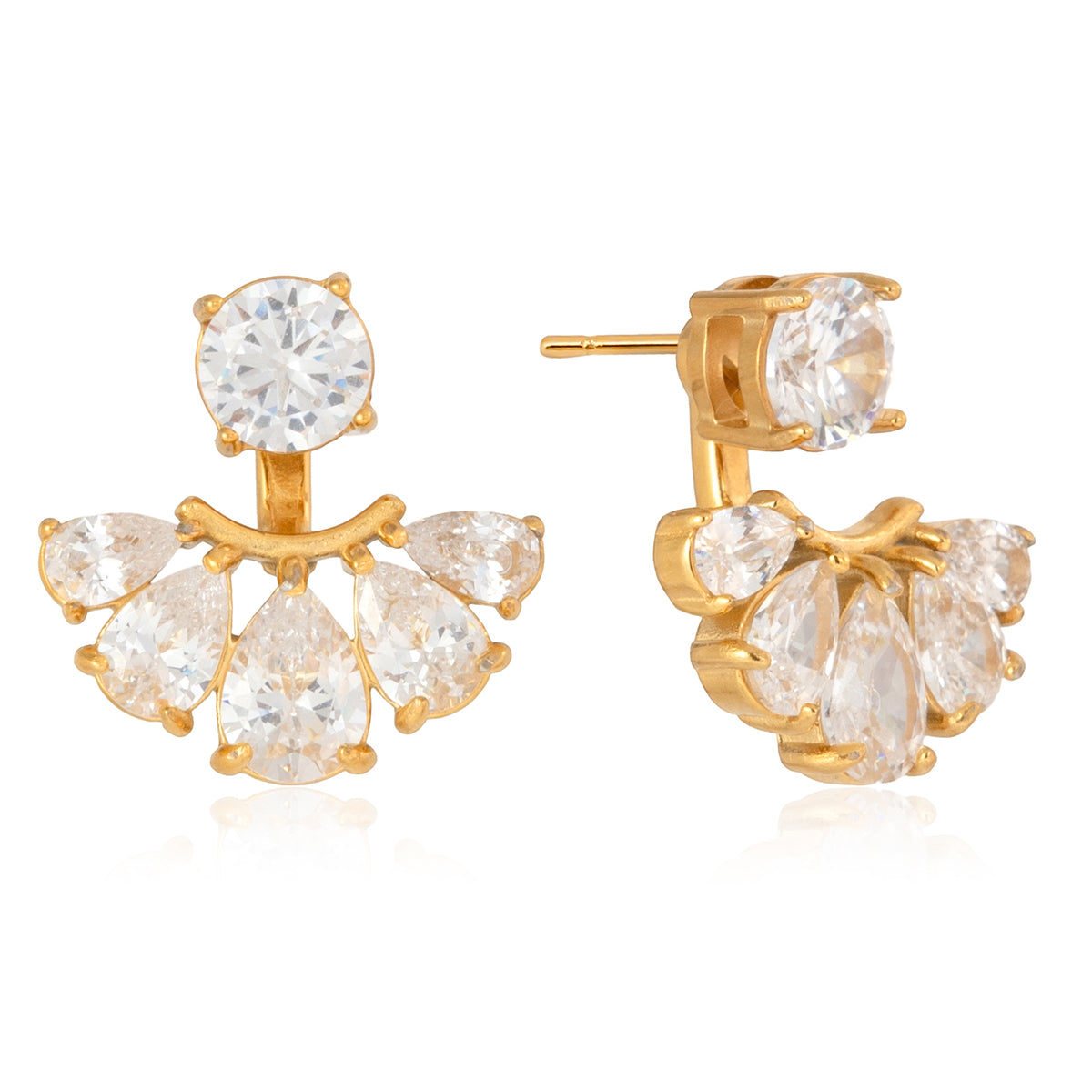 Lumen Fan Jacket Stud Earrings