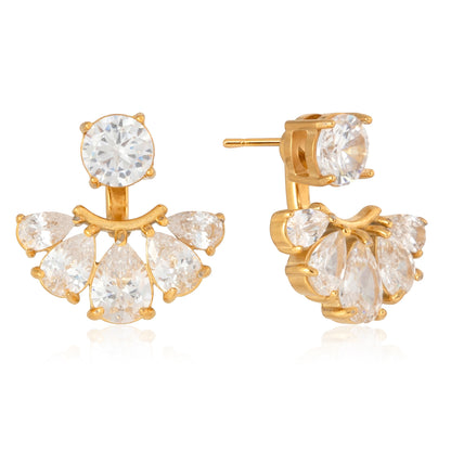 Lumen Fan Jacket Stud Earrings