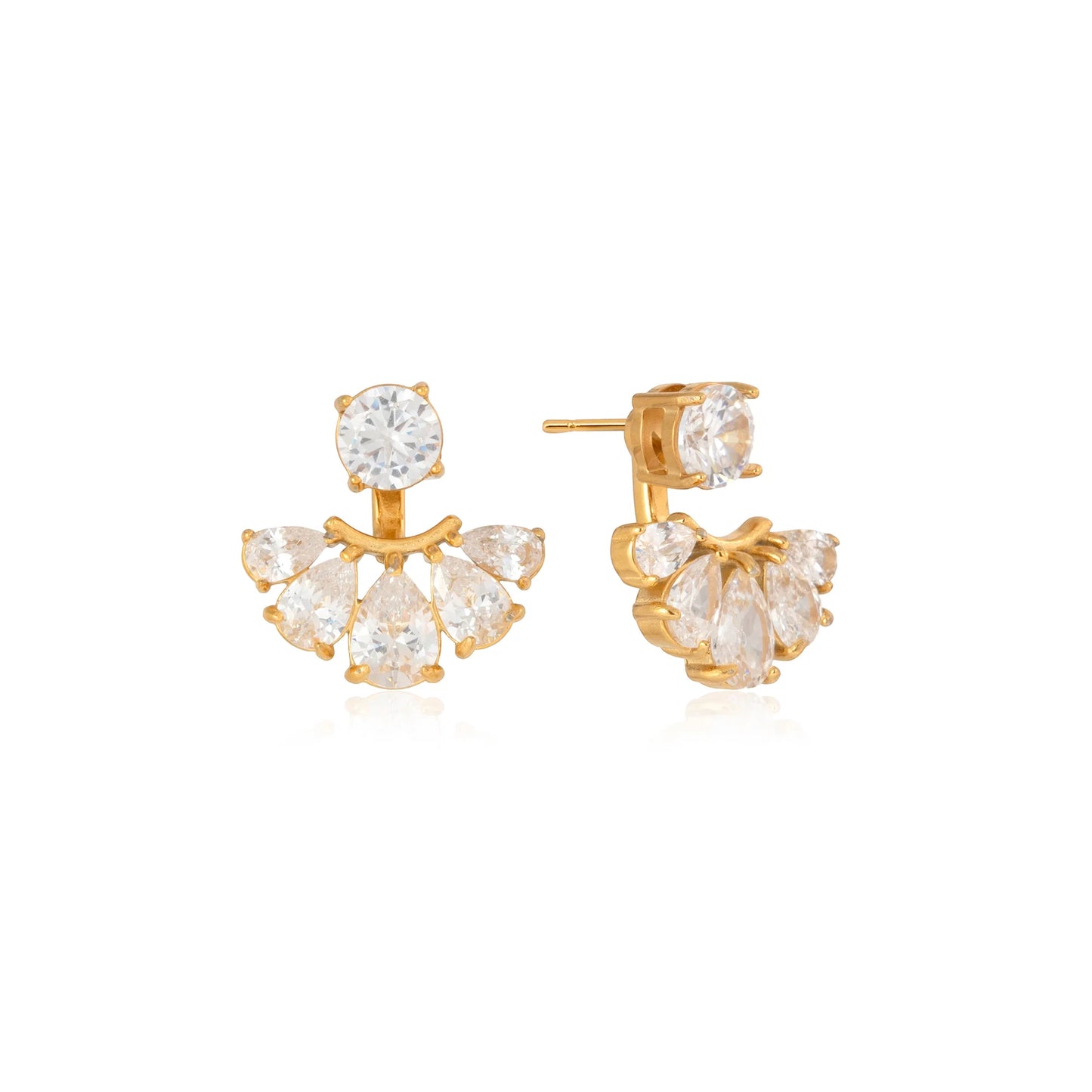 Lumen Fan Jacket Stud Earrings