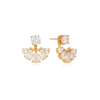 Lumen Fan Jacket Stud Earrings