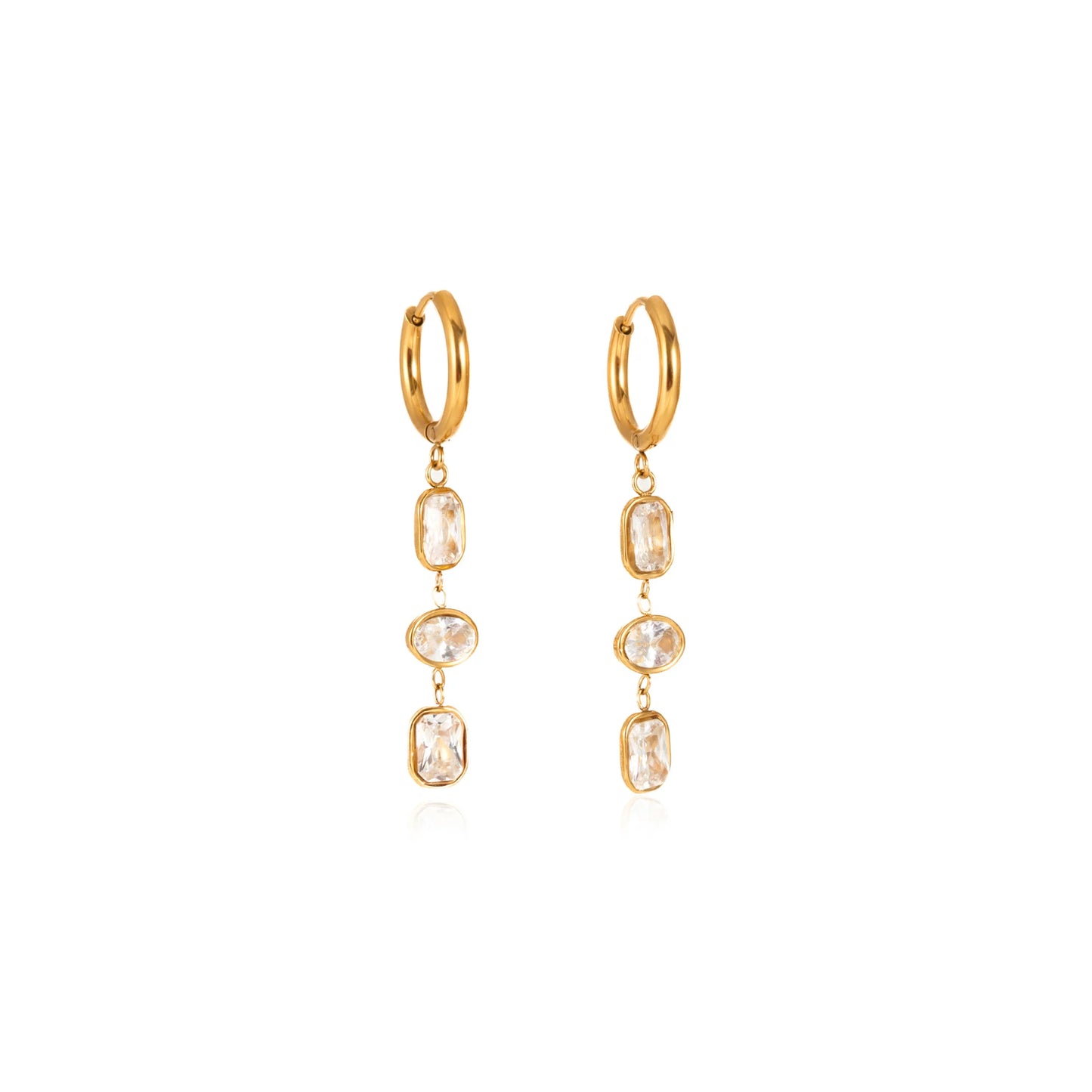Riviera Triple Stone Drop Earrings
