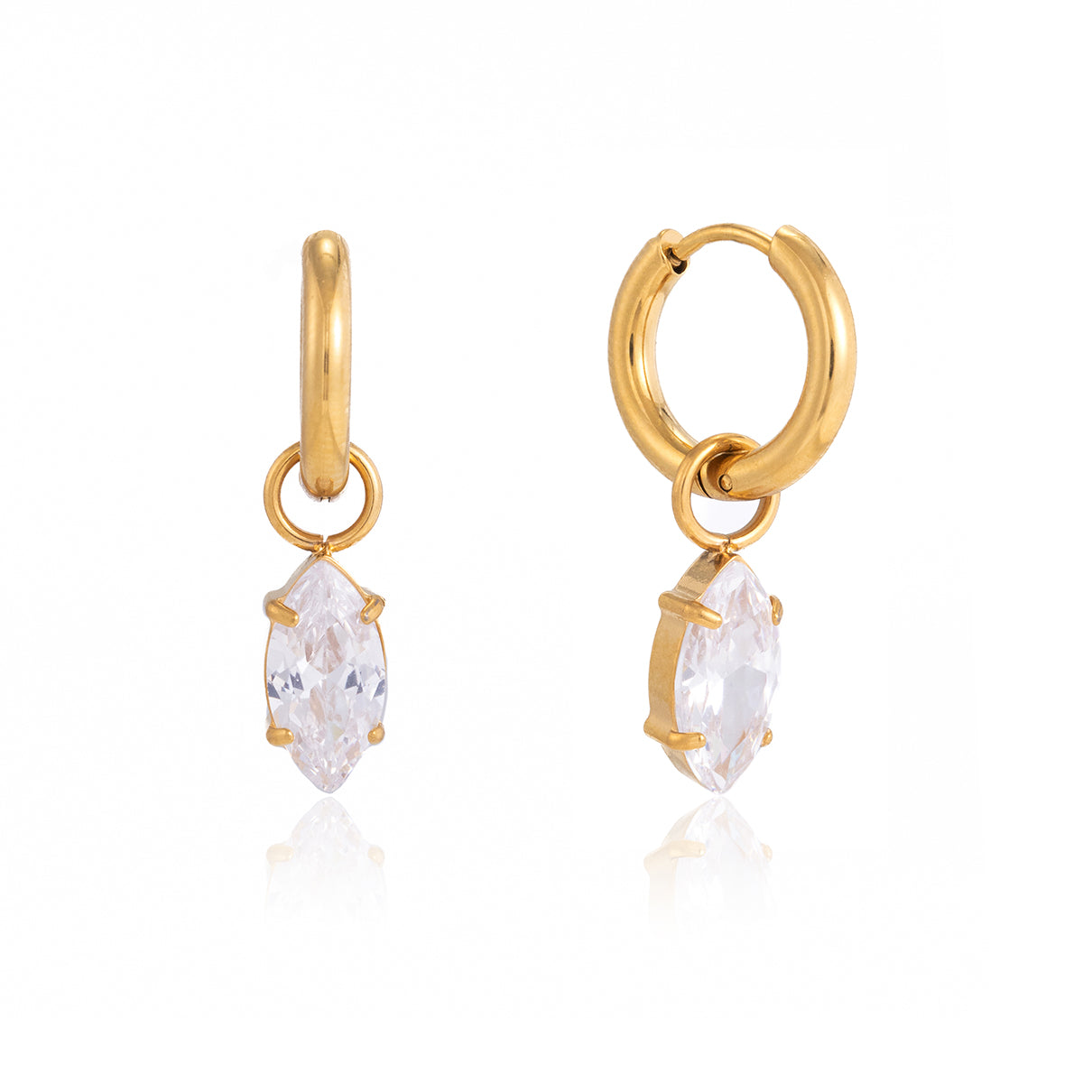 Cala Marquise Drop Huggie Earrings