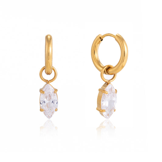 Cala Marquise Drop Huggie Earrings