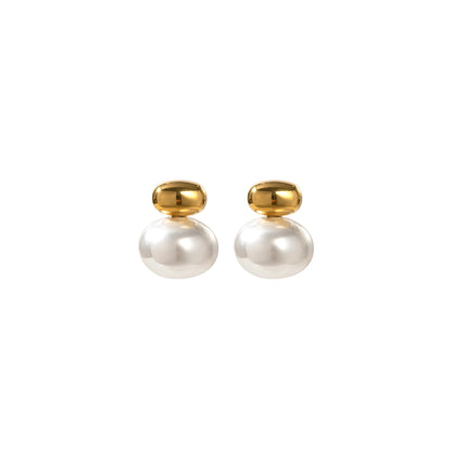 Marea Pearl Drop Stud Earrings