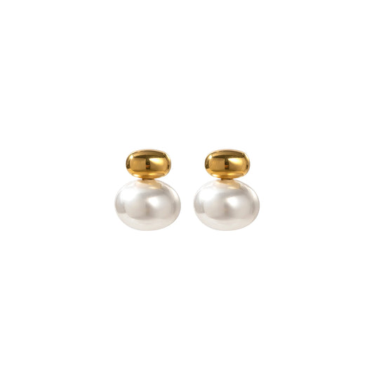 Marea Pearl Drop Stud Earrings