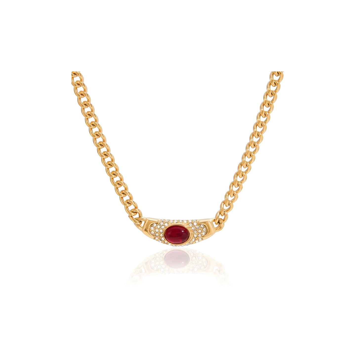 Sirocco Red Stone Curb Necklace