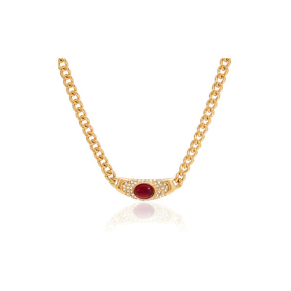 Sirocco Red Stone Curb Necklace