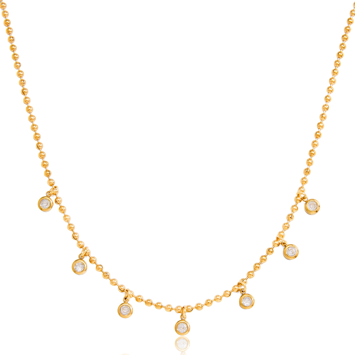Sundial Beaded Crystal Drop Necklace