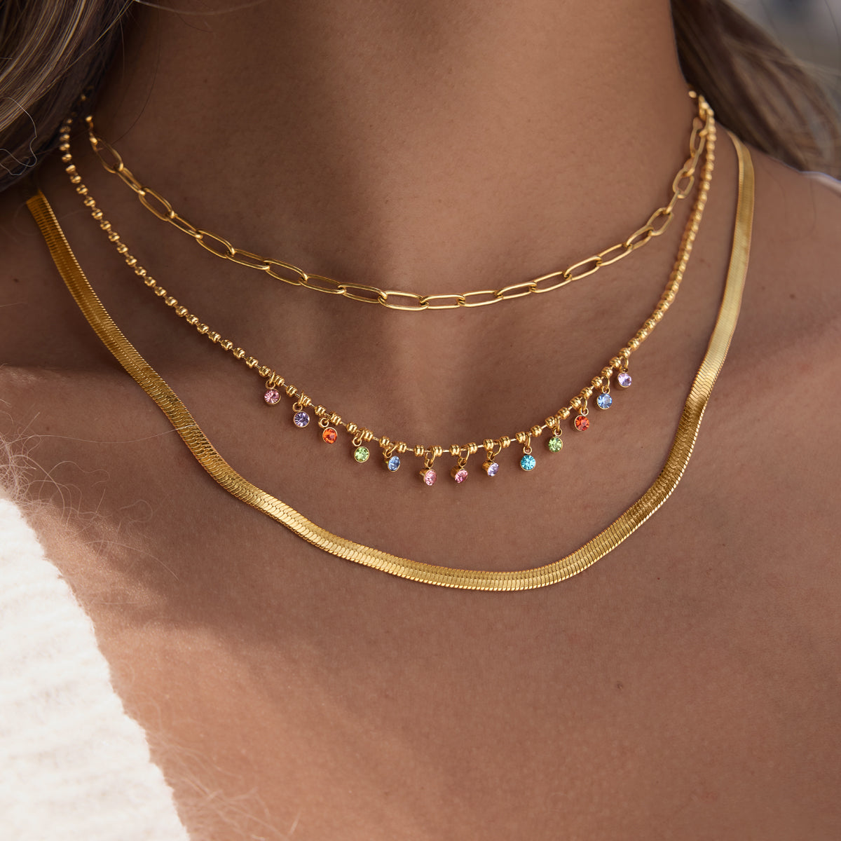 Cove Zircon Droplet Bead Necklace