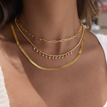 Cove Zircon Droplet Bead Necklace