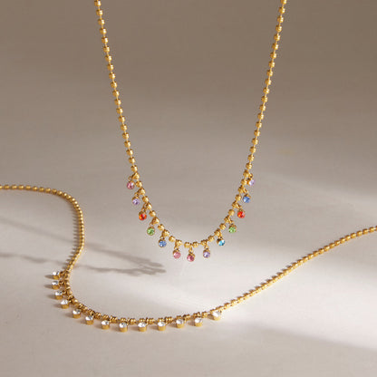 Cove Zircon Droplet Bead Necklace