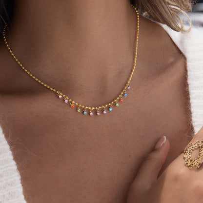 Cove Zircon Droplet Bead Necklace